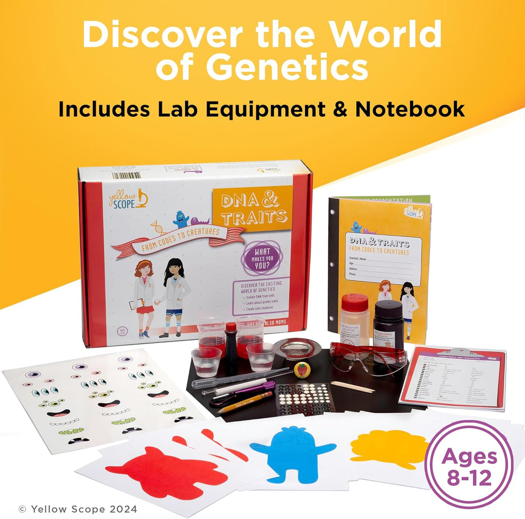 Genetics Science Kit - STEM DNA & Traits Kit for Kids Ages 8-12 - Hands-On Biology Experiments & Learning Activities