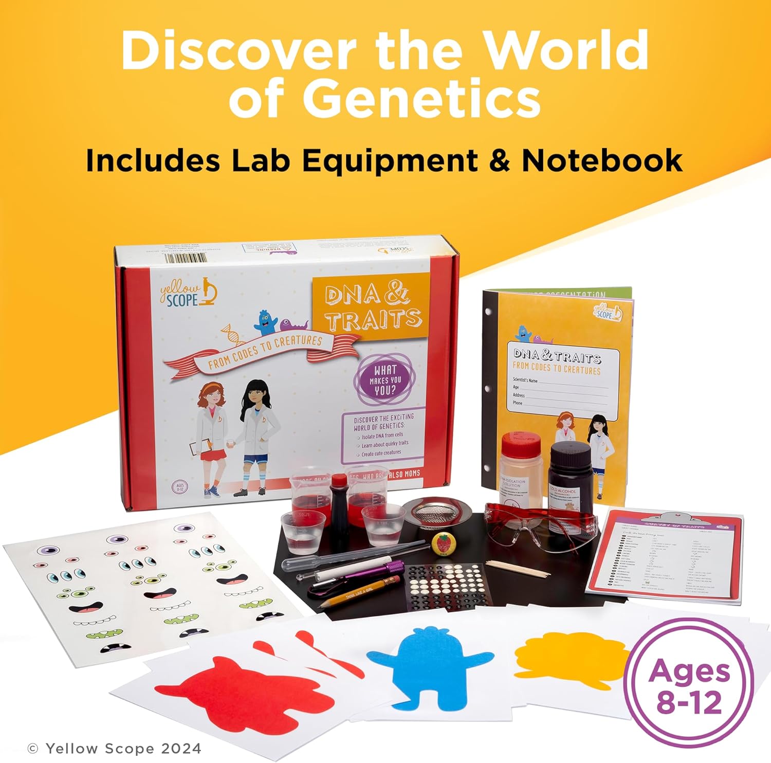 Genetics Science Kit - STEM DNA & Traits Kit for Kids Ages 8-12 - Hands-On Biology Experiments & Learning Activities