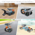 12-in-1 Solar Robot Kit for Kids 8-12, STEM Educational Building Toys with Solar Panel & Battery Power, DIY Science Experiment, Easter Birthday Gifts for Boys Girls 8 9 10 11 12 Years Old-Grey