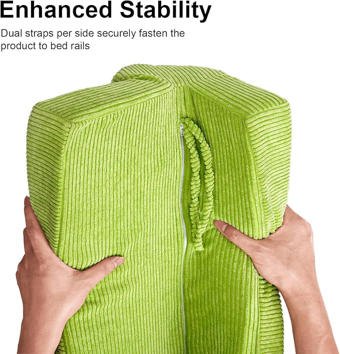 Bed Rail Bumpers Protector, Hospital Bed Rails Padding, Loft Beds and Bunk Beds Bumpers Protector, Premium Soft Memory Foam - Anti-Bump | Fall Prevention, Size 27.6 x 5.5 x 11.8 Inches, Green