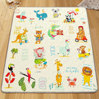 Baby Play Mat - Thicken 71x59 Inch Soft Foam Crawling Mat for Playpen & Floor, Non-Slip Waterproof Playmats for Infants & Toddlers, Portable Foldable & Machine Washable, Beach Animals