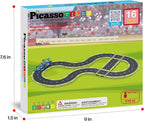PicassoTiles Magnetic Building Tiles Car Track Magnet Vehicle Adventure Theme Printed Street Road Runway Speedway Highway Block Construction Expansion Add-on Education Learning Toys for Kids 3+ PTE16