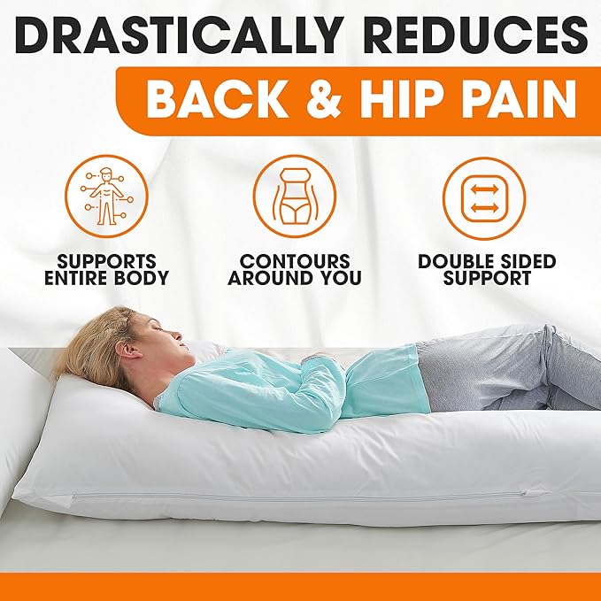 Cheer Collection L Shaped Pillow - Pregnancy Body Pillow - Maternity Pillow for Pregnant Women - Snuggle Pillow for Adults - Body Pillow for Side Sleeper - J Pillow Full Body Support for Side Sleeping