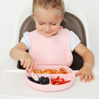 PrimaStella Silicone Chew Spoon Set for Babies and Toddlers - Safety Tested - BPA Free - Microwave, Dishwasher and Freezer Safe - Rosy Shades