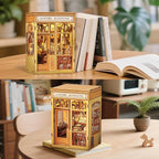CUTEBEE Book Nook Kit - DIY Miniature House Dollhouse Kit for Adults and Teens, Booknook Tiny House Bookshelf Decor 3D Wooden Puzzle, Gifts for Family, Friends (Cooking Bookstore)
