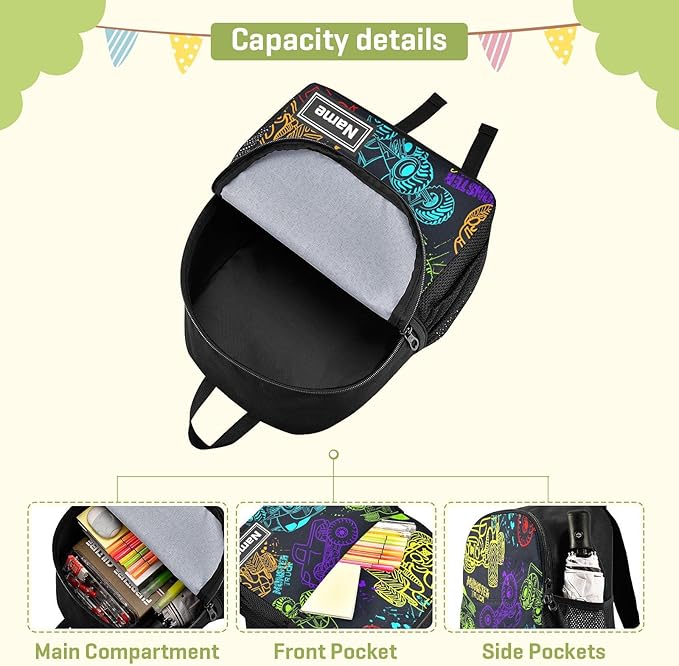 Toddler Backpack Colorful Monster Truck Waterproof Mini Backpack with Name/Text Preschool Backpack Cute Small Backpack Kindergarten Pre School Bags 11 Inch, Pattern 2