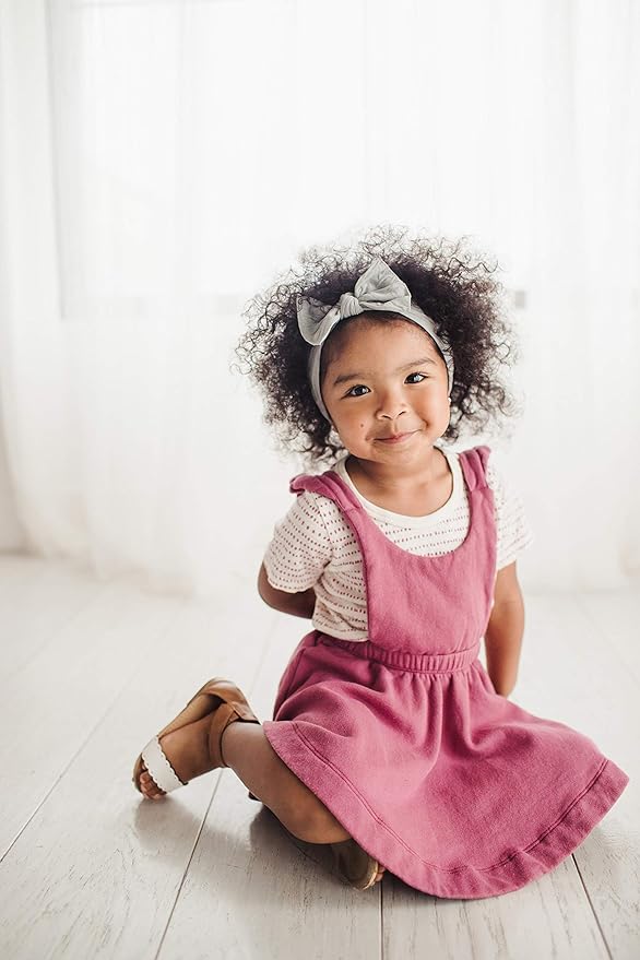 Baby Bling Bows - Newborn to Little Baby Girl Bows, 3PK CLASSIC KNOT Nylon Super Soft Stretchy Toddler Headbands, Perfect Hair Accessories Head Bands for Infant Kids, Made in the USA