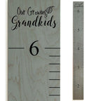 Wooden Growth Chart – Kids Height Chart, Wall Measurement for Kids, Height Chart for Wall, Growth Ruler for Children – Our Growing Grandkids, Gray (63"x6.7")