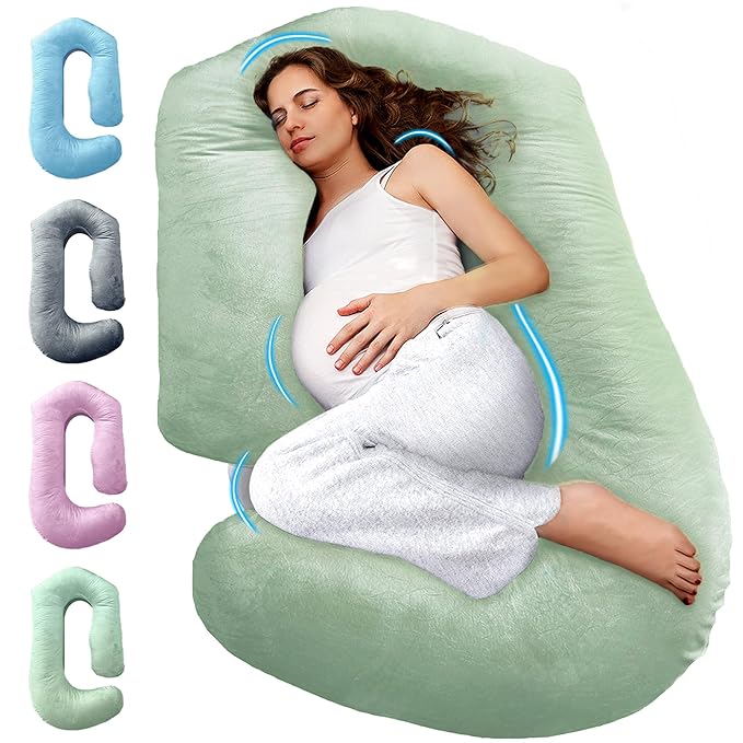 PILLANI Pregnancy Pillows for Sleeping - V C U Shaped 57inch Full Body Pillow with Removable Washable Cover, Cooling Maternity Pillow for Pregnant Women, Support for Back Belly Legs Hip