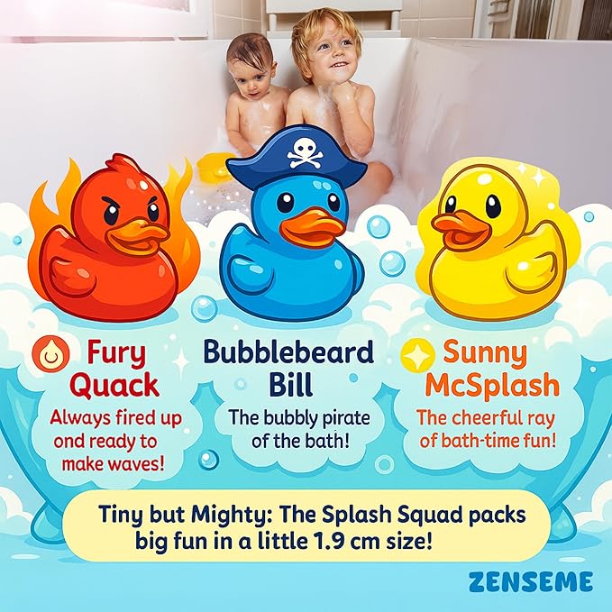 Bubble Bath Bombs for Boys with Mini Toy Ducks Inside – Bubble Bath for Kids - Kids Bath Bombs Toys Powder– Bathtime Experiment Kit Mix - Blast of Foam & Colour Surprise – Gift Set of 4