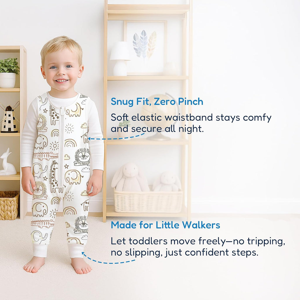 TotAha Toddler Sleep Sack with Legs, 0.5 TOG Light and Soft Baby Sleeping Bag, Walker Sleep Sack for Babies 12-24M, 2T-3T