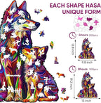 Wolf Puzzles for Adult 500 Piece, Family Wooden Puzzle for Adult, Challenging Puzzle, Luxurious Shaped Wooden Puzzles for Adults, Family Game 15 x 19.2in