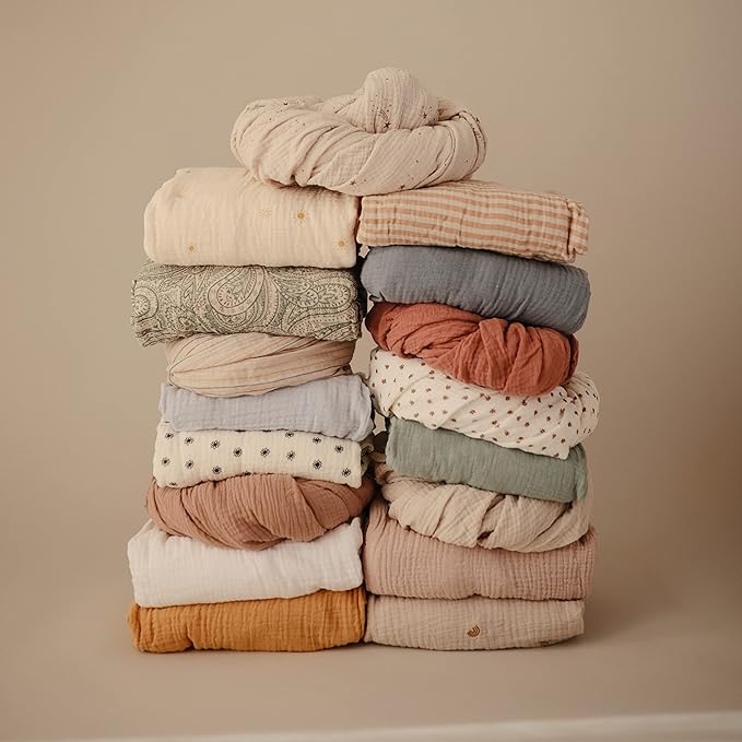 mushie Extra Soft Muslin Fitted Crib Sheet | 192 Thread Count | 28"x 52" (Fog)