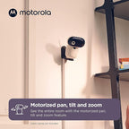 Motorola Nursery PIP1610 HD Connect Baby Monitor Camera, 5", WiFi, Wall Mount, 1080p, 1000ft Range, 2-Way Audio, Pan/Tilt/Zoom, Room Temp, Lullabies (Renewed)