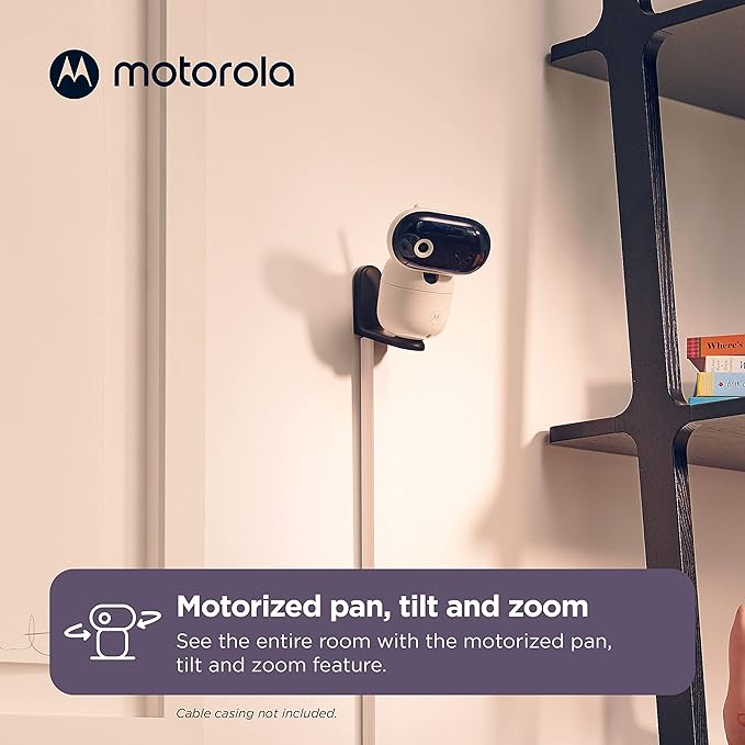 Motorola Nursery PIP1610 HD Connect Baby Monitor Camera, 5", WiFi, Wall Mount, 1080p, 1000ft Range, 2-Way Audio, Pan/Tilt/Zoom, Room Temp, Lullabies (Renewed)