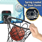 Indoor Basketball Hoop for Kids with Led Lights Mini Basketball Hoop with Remote Control Over The Door Basketball Hoops with Scoreboard Basketball Toys for 4-12 Year Old Boys Girls