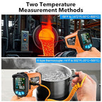 Infrared Thermometer Gun, TEMIRUP Digital Laser Temperature Gun, -58°F to 1472°F, Non Contact IR Temp Gun with Color LCD for Industrial, Cooking, Griddle, Engine, HVAC,Adjustable Emissivity & Humidity