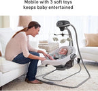 Graco DuetConnect LX Portable Baby Swing and Bouncer, Multi-Direction Baby Bouncer Seat, Multiple Swing Speeds, Redmond