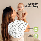 KeaBabies 4-Pack Baby Burp Cloths Baby Girl, Boy - Organic Cotton Burp Cloth, Extra Large, Absorbent, Soft Burping Cloths & Bibs Set for Babies, Newborn Burp Clothes, Thick Burp Rags (Grayscape)