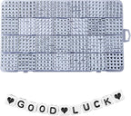 1400pcs Letter Beads, 6x6 mm Acrylic Alphabet Beads, Beads for Jewelry and Bracelet Making, in 28 Grid Box (White and Black)