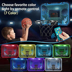 Indoor Basketball Hoop for Kids with Led Lights Mini Basketball Hoop with Remote Control Over The Door Basketball Hoops with Scoreboard Basketball Toys for 4-12 Year Old Boys Girls