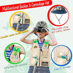 ESSENSON Outdoor Explorer Kit & Bug Catcher Kit with Vest, Outdoor Toy Gift for 3 4 5 6 7 8+ Year Old Boys Girls Kids Binoculars, Magnifying Glass, Butterfly Net, Camping, Adventure