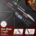 Meat Thermometer Digital, 3S Instant Read Food Thermometer for Cooking with Backlight & Magnet, Foldable Temperature Probe Kitchen Gadgets Essentials for Turkey BBQ Grill Smoker Candy