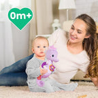 Sumobaby Infant Baby Musical Stuffed Animal Activity Soft Toys with Multi-Sensory Crinkle, Rattle and Textures, for Tummy Time Newborn 0-3-6-12 Months Boys, Girls, Seahorses, Purple