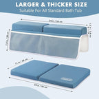 beiens Bath Kneeler and Elbow Rest Pad Set - 1.5'' Comfortable Thick Baby Bath Kneeler Pads, Quick Dry Soft Kneeling Pad for Baby Bath Time, Non-Slip Knee& Arm Support Bathtub Mat with Toys Organizer