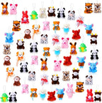 60 Pack Mini Stuffed Animal Bulk Small Plush Animal Toys Miniature Stuff Animal Keychain Set for Easter Egg Party Favors, Valentine‘s Day Gift, Goodie Bag Fillers, Carnival Prizes, Classroom Rewards