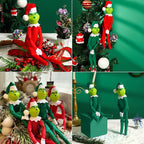 12.6'' Red Christmas Monster Plush Toy, Christmas Stuffed Figures Doll for Kids and Christmas Tree Home Decorations(Green)