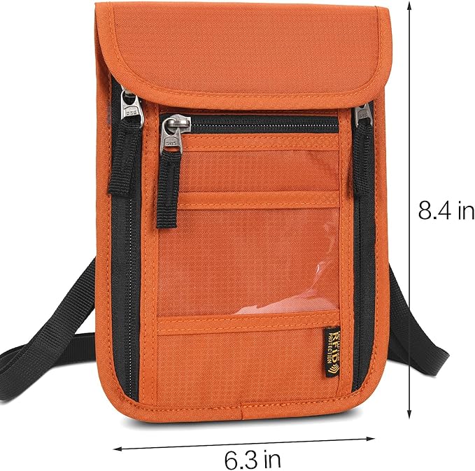 Neck Wallet Lightweight RFID Blocking Waterproof Travel Pouch for Women Men