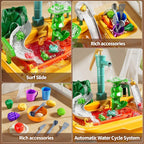 Kitchen Sink Toys Toddlers 3-5, Play Sink with Running Water, Water Table for Kids Ages 4-8, Fishing Game Outdoor Toys Pretend Role Play Toys for Boys Girls 3 4 5 6 7 8