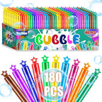 180 Pack 10 Colors Bulk Star Bubble Wands,Party Favors Bubbles Wand for Kids,Perfect for Birthday,Wedding,Goody Bags Stuffer Bubbles,Carnival Prize,Summer Outdoor Toys