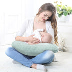 LAT Nursing Pillow for Breastfeeding with Removable Minky Cover,Ergonomic Breast Feeding Pillows for Mom and Baby,Machine Washable(Green)