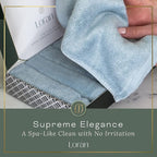 Sky Blue Washcloths Set of 6 Soft Facial Cloths 10” x 10” 100% Viscose Derived from Bamboo Spa-Like Feel Silky Face Cloth for Skin Cleansing