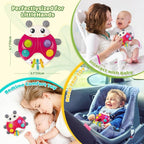 Ladybug Baby Light Up Toys with Rattle Led Light Music, Interactive Educational Fine Motor Development Toy for 3-6-12-18-24 Months Baby Toddler - Red