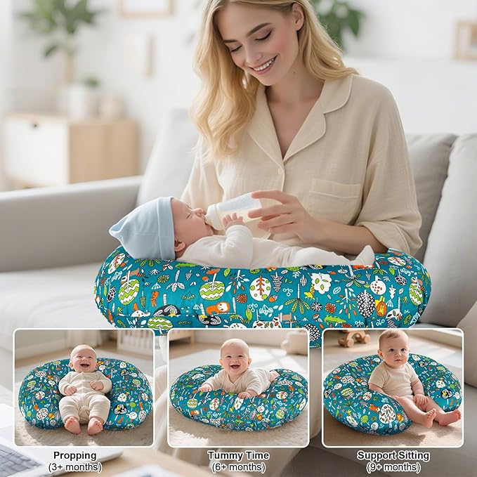 Nursing Pillow, Breastfeeding Pillow with Removable Cotton Cover, Baby Feeding Pillow for Mom Easier Breast Feeding and Bottle Feeding, Breastfeeding Support Cushion for Newborn (Matto)
