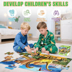 Jumbo Floor Puzzle for Kids,48 Piece Waterfall Dinosaur Large Jigsaw Puzzles, Fun Preschool Educational Toy for Toddlers Ages 3-5,Gift for Boy Girl Ages 4-8