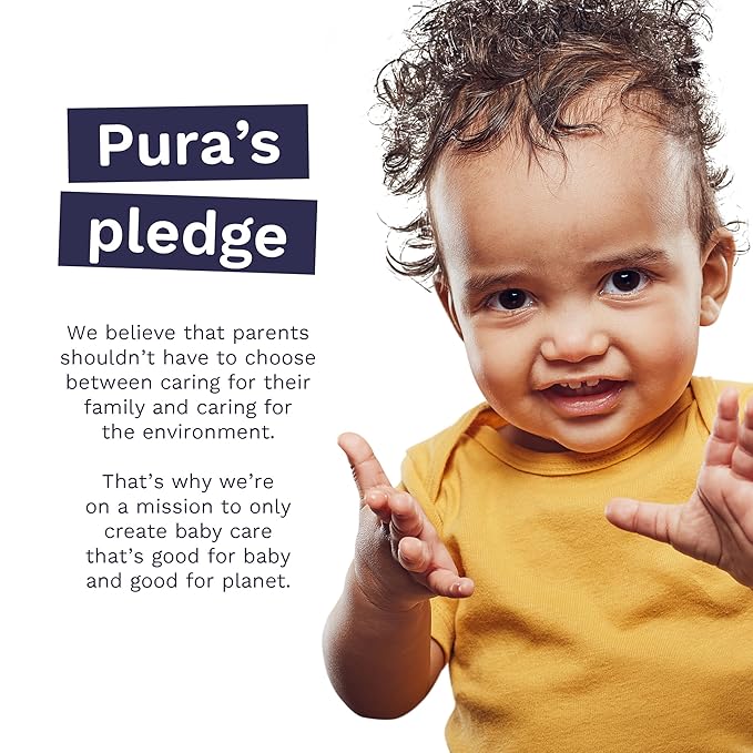 Pura Natural Sensitive Baby Wipes, 99% Water, Unscented & Hypoallergenic, Suitable for Sensitive & Eczema-prone Skin, Fragrance Free & Hypoallergenic, EWG Verified, 1 Pack of 60 Wet Wipes