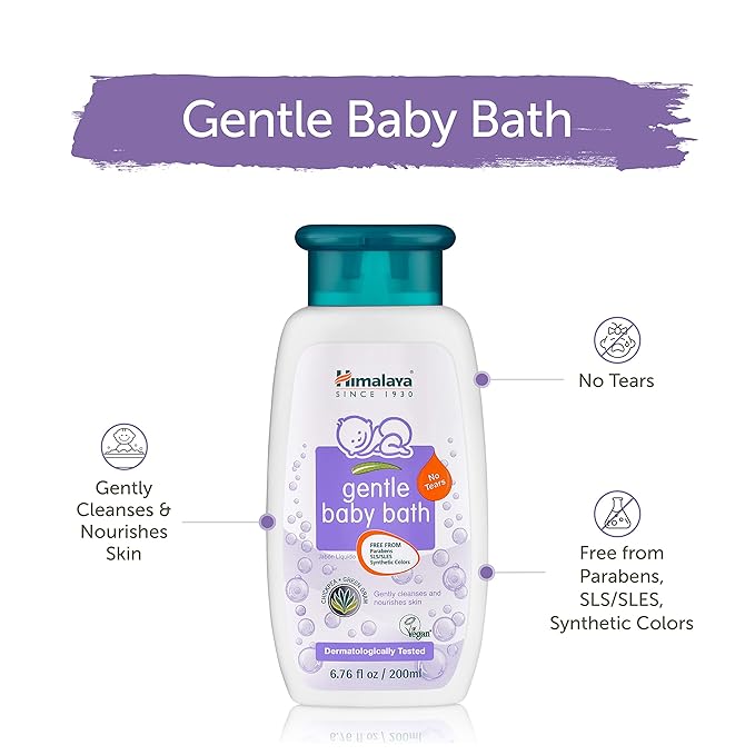 Himalaya Gentle Baby Bath, Gentle, Non-Irritating Cleanser for Nourishing Your Baby’s Skin, 13.53 oz (Pack of 2)