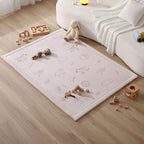 Stylish Coral Baby Play Mat for Floor 47" x 67" Safari Animals – Soft 1" Thick High-Density Memory Foam Nursery Rug,Kids Rug with Non-Slip Backing for Crawling & Playing, Playroom Rug, Kids Carpet