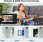 Digital Camera, FHD 4K 44MP Digital Camera, 16X Digital Zoom, Digital Point and Shoot Camera with 3-LED Fill Lights, 64GB SD Card, Compact Camera for Kids Teen Boys Girls, Sliver