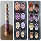 Stacking Cups Baby Toy Educational Cup Stacking Set 8-Pc Stackable Cups with Number Rainbow Nesting Cups for Babies 6-12 Months Stacking Cups for Toddlers 1-3 Perfect for Indoor/Outdoor