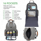 Diaper Bag Backpack with Changing Station, Baby Diaper Bag Organizer for Moms Dads Large Baby Changing Bags