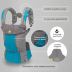 LÍLLÉbaby Complete All Seasons Ergonomic 6-in-1 Baby Carrier Infant to Toddler with Lumbar Support (7-45 Pounds), 360 Degree Baby Wearing & Multi-Position, Inward & Outward Facing (Cool Caribbean)