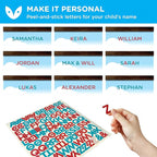 WISE OWL Personalized Growth Chart for Kids - Height Wall Chart for Boys with Peel & Stick Letters for Name - Hanging Canvas Wall Measurement Height Tracker for Baby Gift (Vehicles)