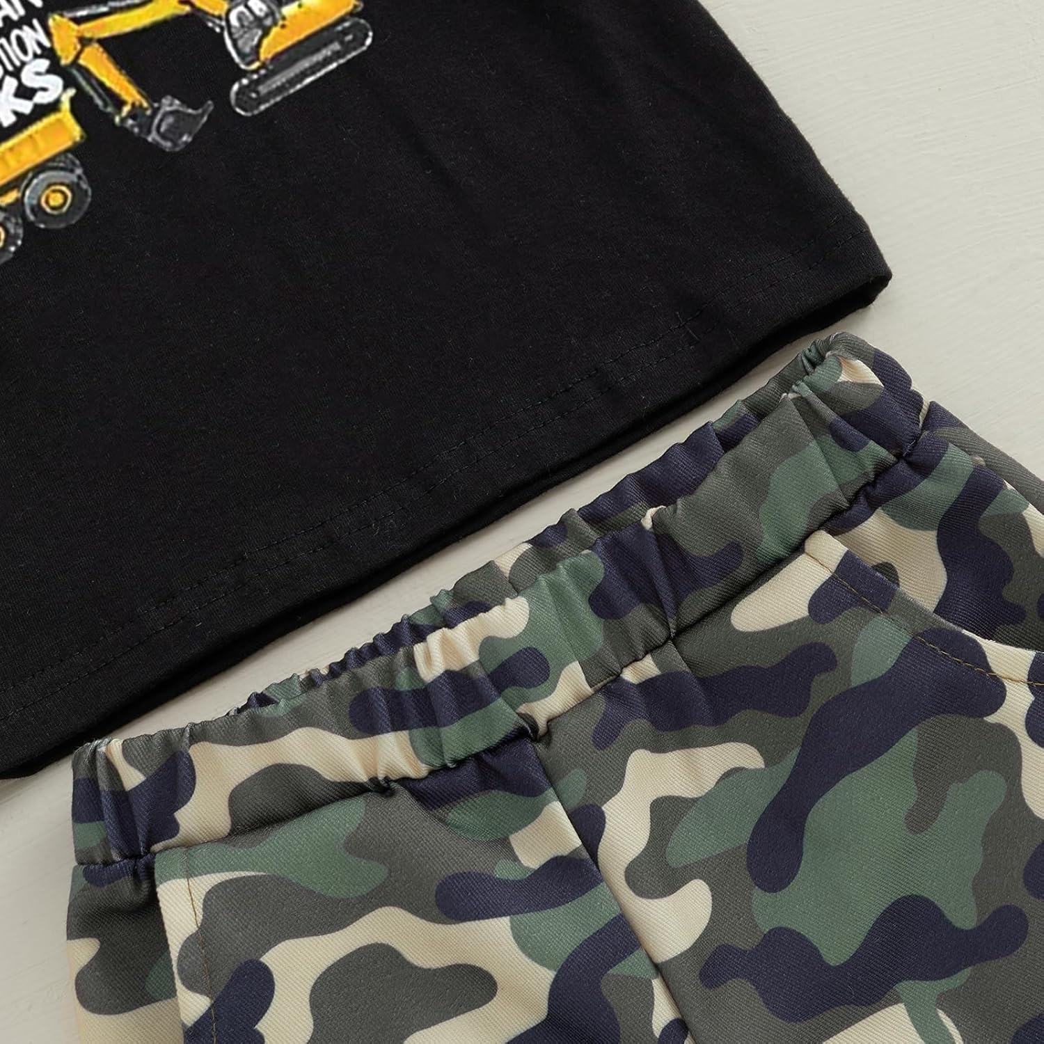 wdehow Toddler Kids Baby Boy Summer Clothes Sets 1T 2T 3T 4T 5T Letter Print Short Sleeve Tops Camouflage Shorts Outfits