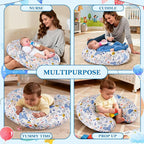 Nursing Pillow, Ergonomic Breastfeeding Pillow for Breastfeeding & Bottle Feeding, Standard Size Breathable with Washable Cover, Hypoallergenic, Tummy Time & Sitting Support (0-18Months)