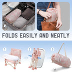 Tiny Marvels Portable 3-in-1 Baby Booster Seat, Cozy Floor Seat, Feeding Seat with Tray, Compact Foldable Toddler Booster with Child Safety Belt Carry Bag, Perfect for Travel (Blush Bloom)